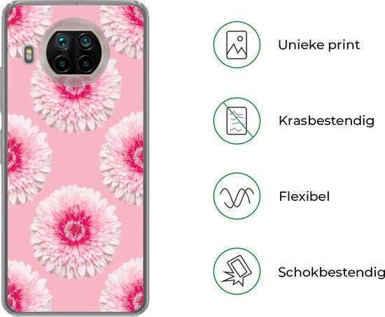 Telefoonhoesje Geschikt voor Xiaomi Mi 10T Lite 5G hoesje - Meiden - Bloem - Roze - Patronen - Girl - Kids - Kinderen - Siliconen Telefoonhoesje