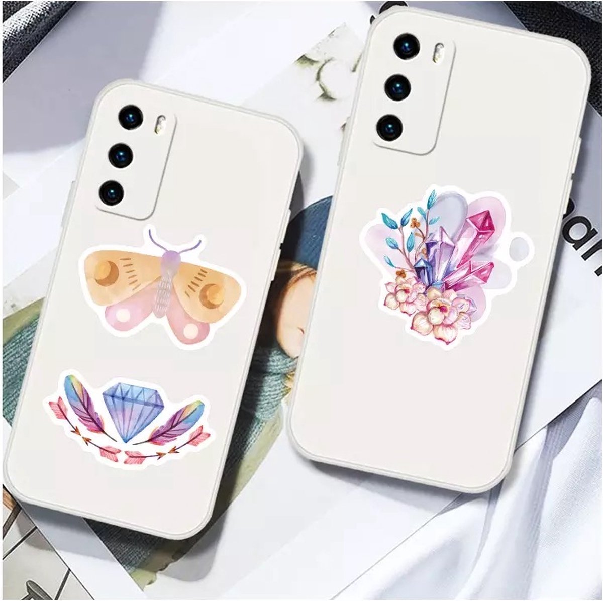 Bohemian Retro Stickers 50 Stuks | Boho Stickers | Thema Bohemien | Laptop Stickers | Decoratie | Stickers Kinderen | Stickers Volwassenen | Flowers | Regenboog | Vlinder | Bloemen | Plakstickers | Stickers Bullet Journal | Planner Stickers — afbeelding 4