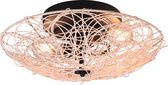 Reality - LED Plafondlamp - Plafondverlichting - E27 Fitting - 2-lichts - Rond - Bruin - Hout