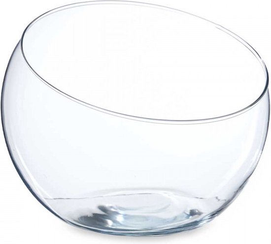 Glazen vaas met geslepen opening