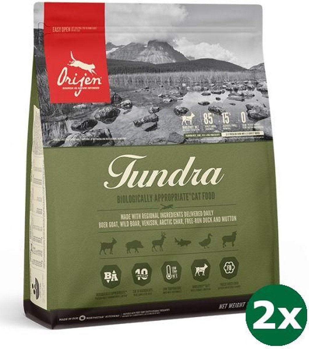 Orijen whole prey tundra kattenvoer 2x 1,8 kg
