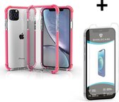 ShieldCase bumper shock case geschikt voor Apple iPhone 12 Pro Max 6.7 inch - roze + glazen Screen Protector