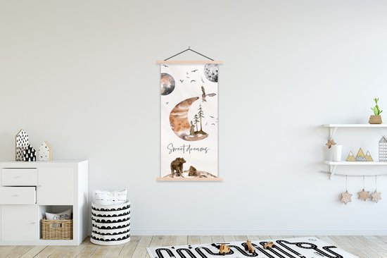 Porte-affiche avec affiche - Affiche scolaire - Citations - Enfants - Énonciations - Fais de beaux rêves - Garçons - Filles - Kids - 90x180 cm - Lattes transparentes