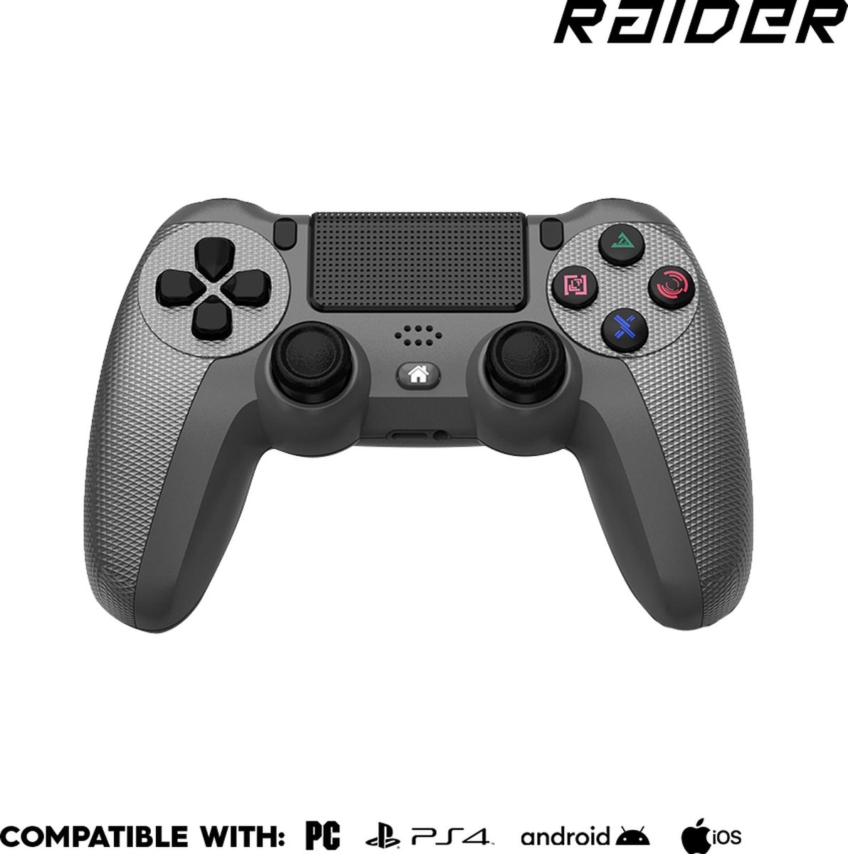 RAIDER PRO Game Controller - Draadloos - Bluetooth - Geschikt voor PC, PS4 en Smartphone - Zwart