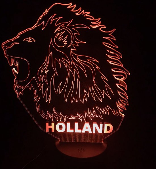 3D LED LAMP - Oranje Leeuw - Holland