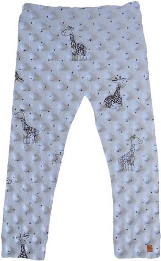 Pantalon minky girafe bleu