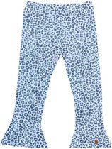 Pantalon flare panthère bleu poussiéreux