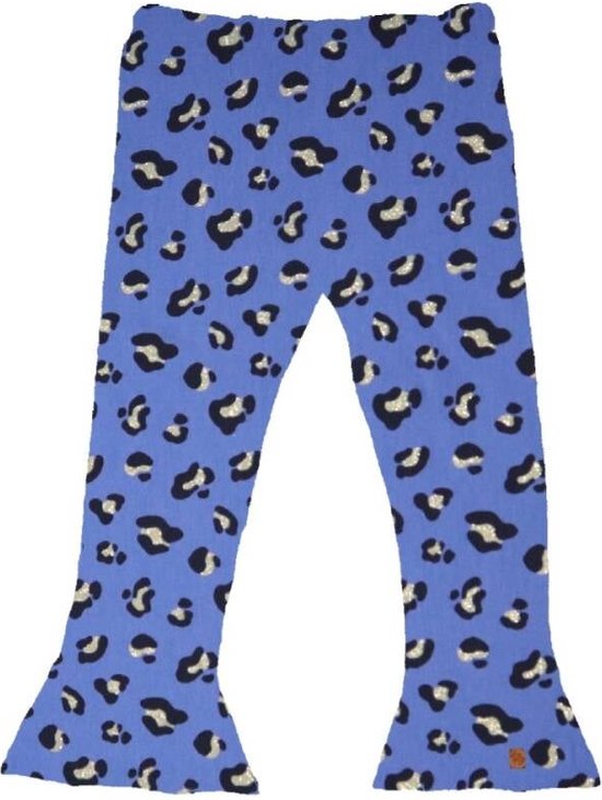 Flared broek panter blauw-goud