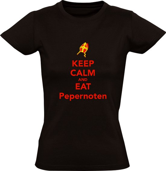 Keep Calm and Eat Pepernoten Dames T-shirt | Pepernoot | Sinterklaas | Sinterklaasshirt | Pakjesavond | Shirt