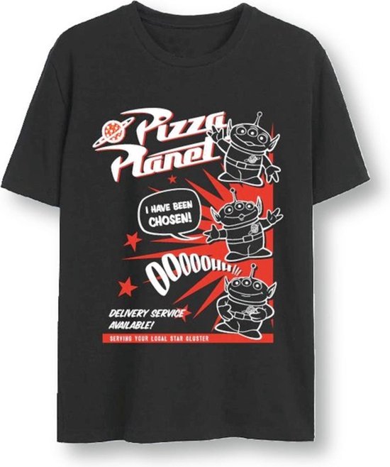 Disney Toy Story Kinder Tshirt -Kids tm jaar- Pizza Planet Zwart