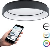 EGLO connect.z Marghera-Z Smart Plafondlamp - Ø 60 cm - Zwart/Wit - Instelbaar RGB & wit licht - Dimbaar - Zigbee
