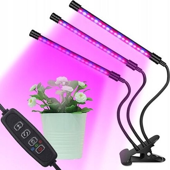 LED Groeilamp - Grow Light - Bloeilamp met houder - Flexibele houder - fitting -... bol.com
