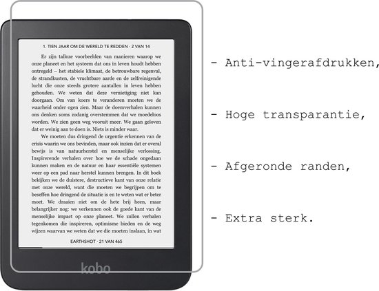 Screenprotector Geschikt voor Kobo Clara 2E Screenprotector Tempered Glass - Screenprotector Geschikt voor Kobo Clara 2E Screen Protector - 3 Stuks van iMoshion — afbeelding 3