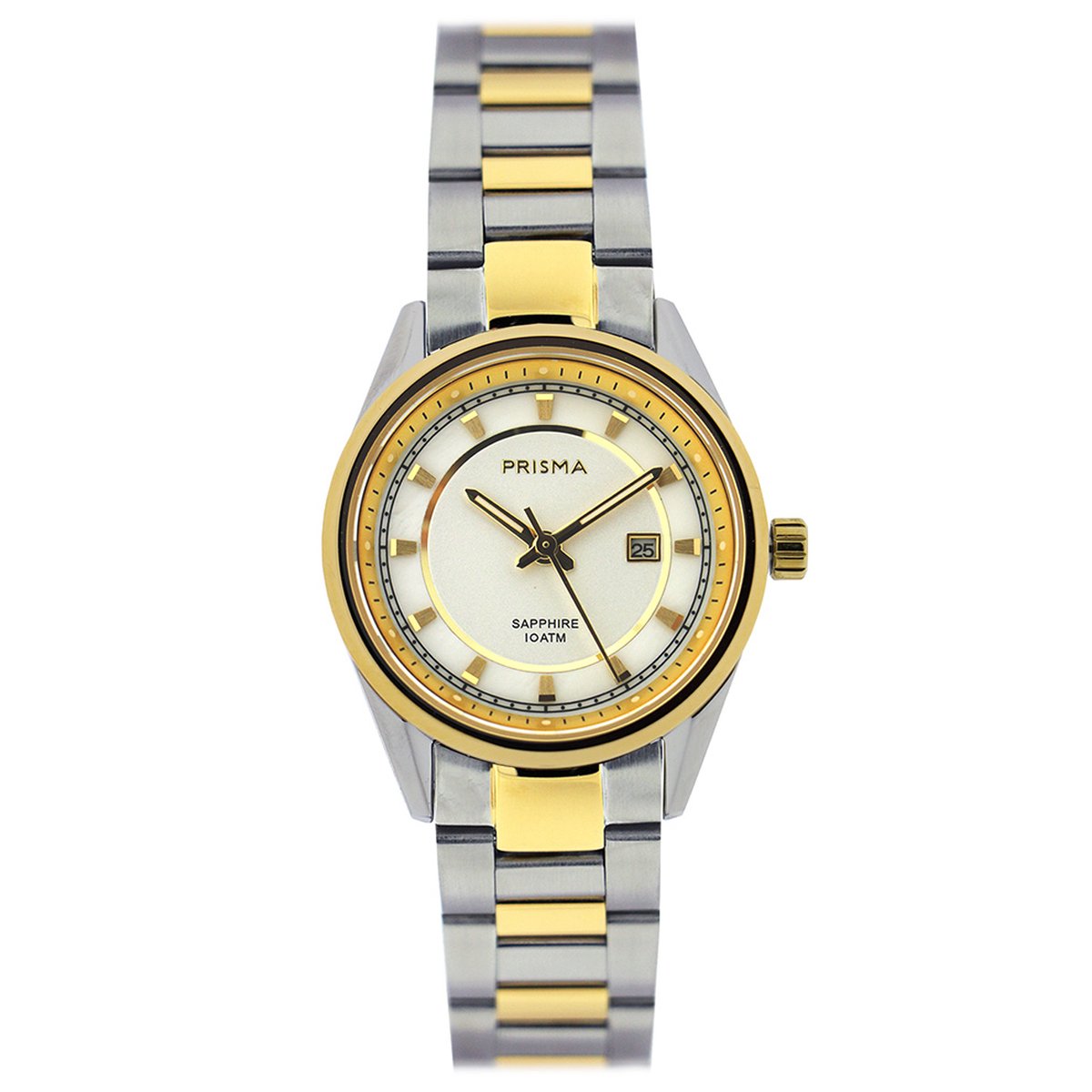 Prisma P.2041 Horloge Decade staal zilver-en goudkleurig 31,5 mm.