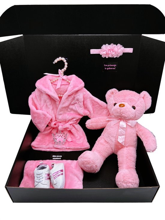 Groot kraamcadeau - teddybeer 50 cm - babybadjas - 2 maten - babysneakers - kan ook rechtstreeks als cadeau worden verstuurd van Funnies. — afbeelding 4