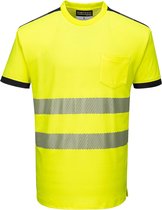 T181 - PW3 Hi-Vis Vision T-Shirt Korte Mouw Geel/zwart maat M