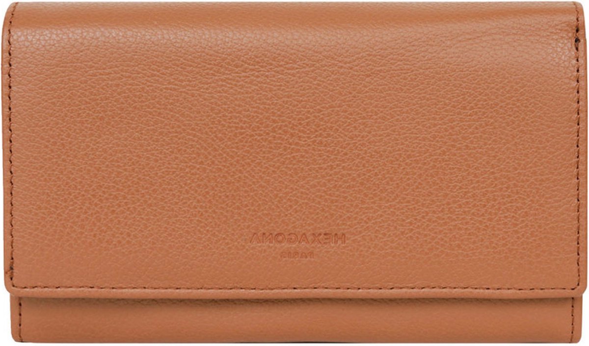 HEXAGONA LEREN PORTEMONNEE COGNAC