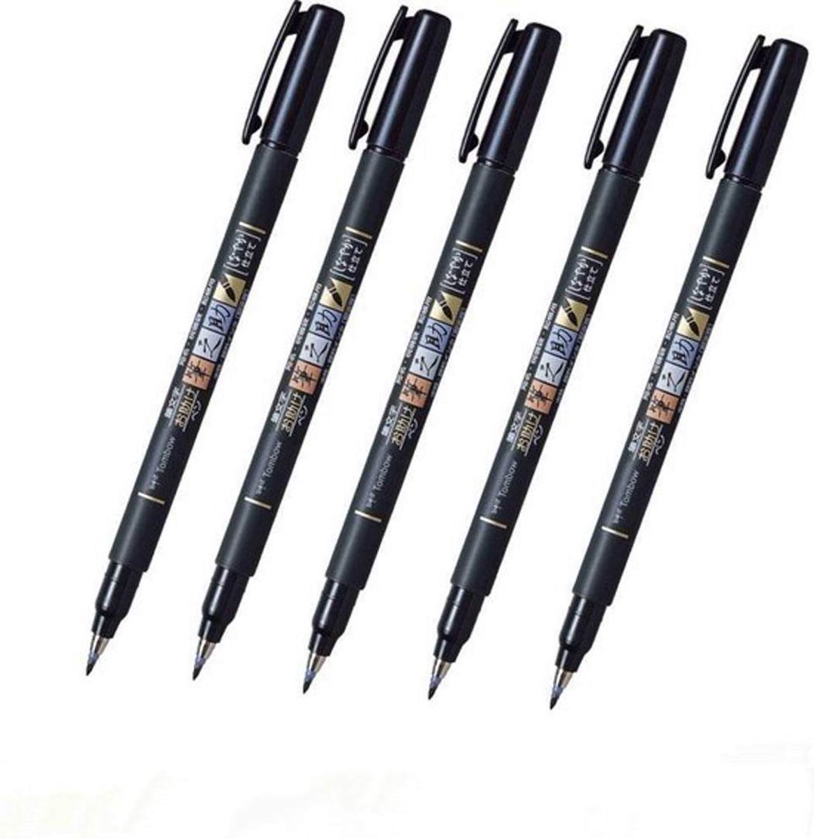 5 stuks Tombow Fudenosuke Brushpennen Soft Tip
