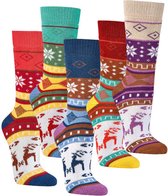 Dames thermo sokken "Hygge"- Scandinavisch kleurrijk design- Dikke, verwarmende kwaliteit- Maat 39/42 - 2 paar