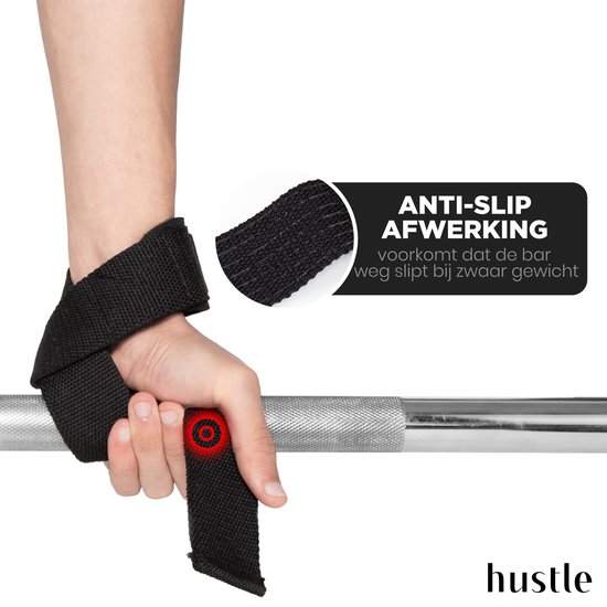 hustle Blauwe Lifting Straps met Padding en Antislip Padded Lifting...