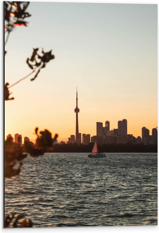 WallClassics - Dibond - Toronto Tower - 40x60 cm Foto op Aluminium (Wanddecoratie van metaal)