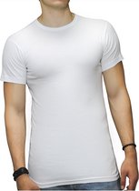 2 Pack Top kwaliteit  T-Shirt - O hals - 100% Katoen - Wit - Maat L