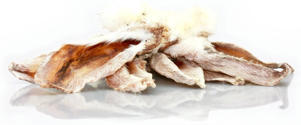 Konijnenoren met haar - 1kg - Natuurlijke hondensnack - Top kwaliteit