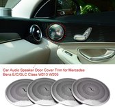 Deur Speaker Audio Speler Cover Trim Protector Compatibel Met Mercedes W205 C-Klasse X205 GLC-Klasse (1set/4 stuks) (Mat Zilver)