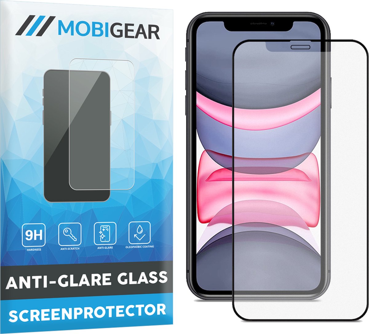 Mobigear Screenprotector geschikt voor Apple iPhone XR Glazen | Mobigear Premium Screenprotector Anti-Glare - Case Friendly - Zwart