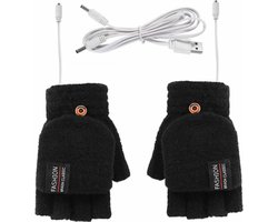 Verwarmde Handschoenen - Verwarmde Handschoenen Heren - Verwarmde Handschoenen Dames - Handschoenen Met Verwarming - Verwarmde Wanten - Voor Dames En Heren - One Size - USB Oplaadbaar - Zwart