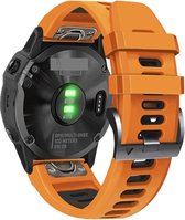 Voor Garmin Tactix 7 Pro 26mm Silicone Sports Two-Color Watch Band (Orange+Black)