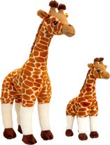 Keel Toys - Pluche knuffel dieren set 2x giraffes 30 en 50 cm