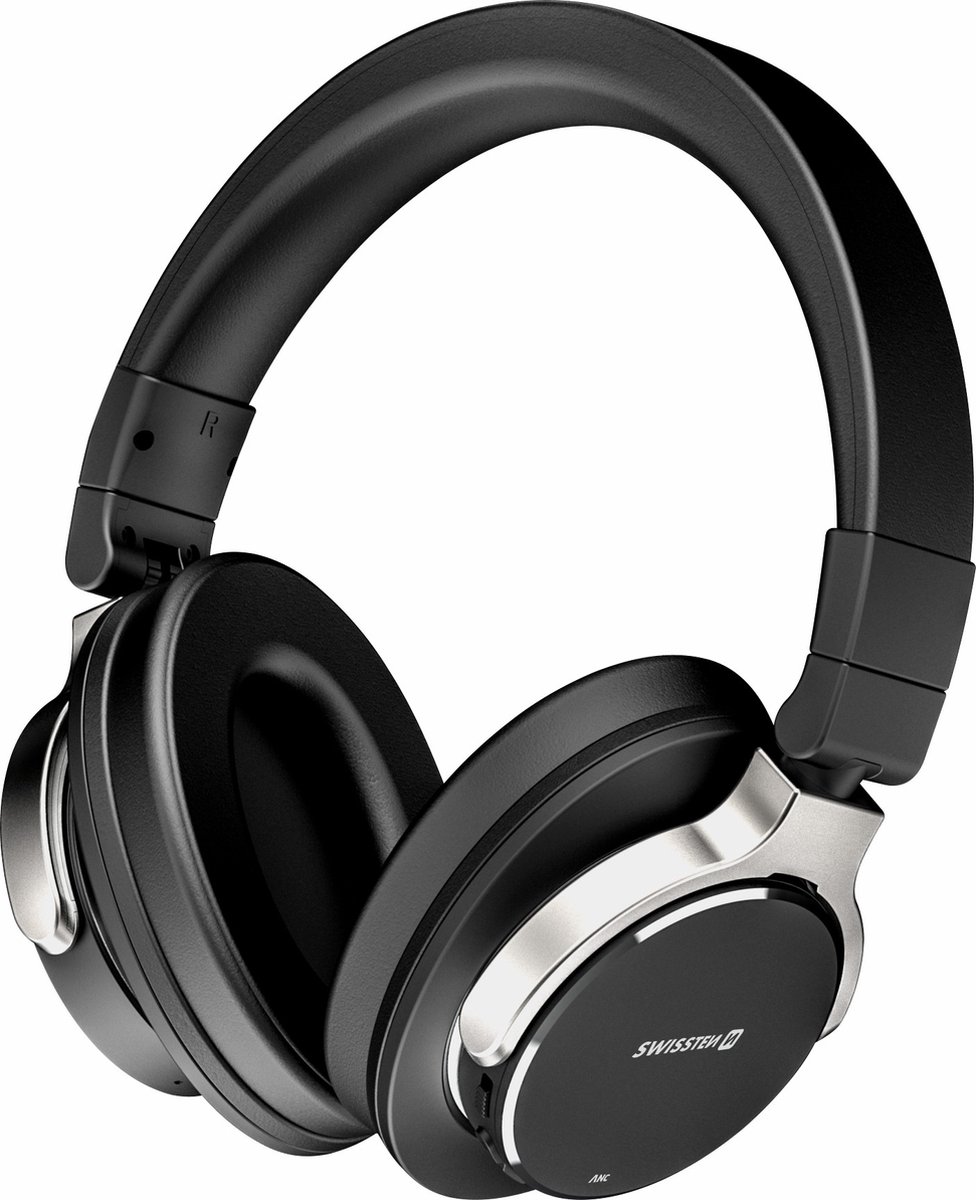 Swissten Jumbo - Draadloze Bluetooth Over-ear koptelefoon met Noise Cancelling - Zwart