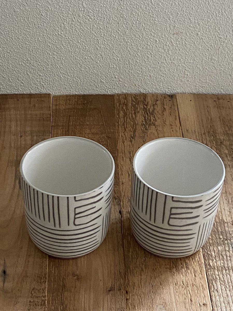 Mokken set grijs-wit gestreept