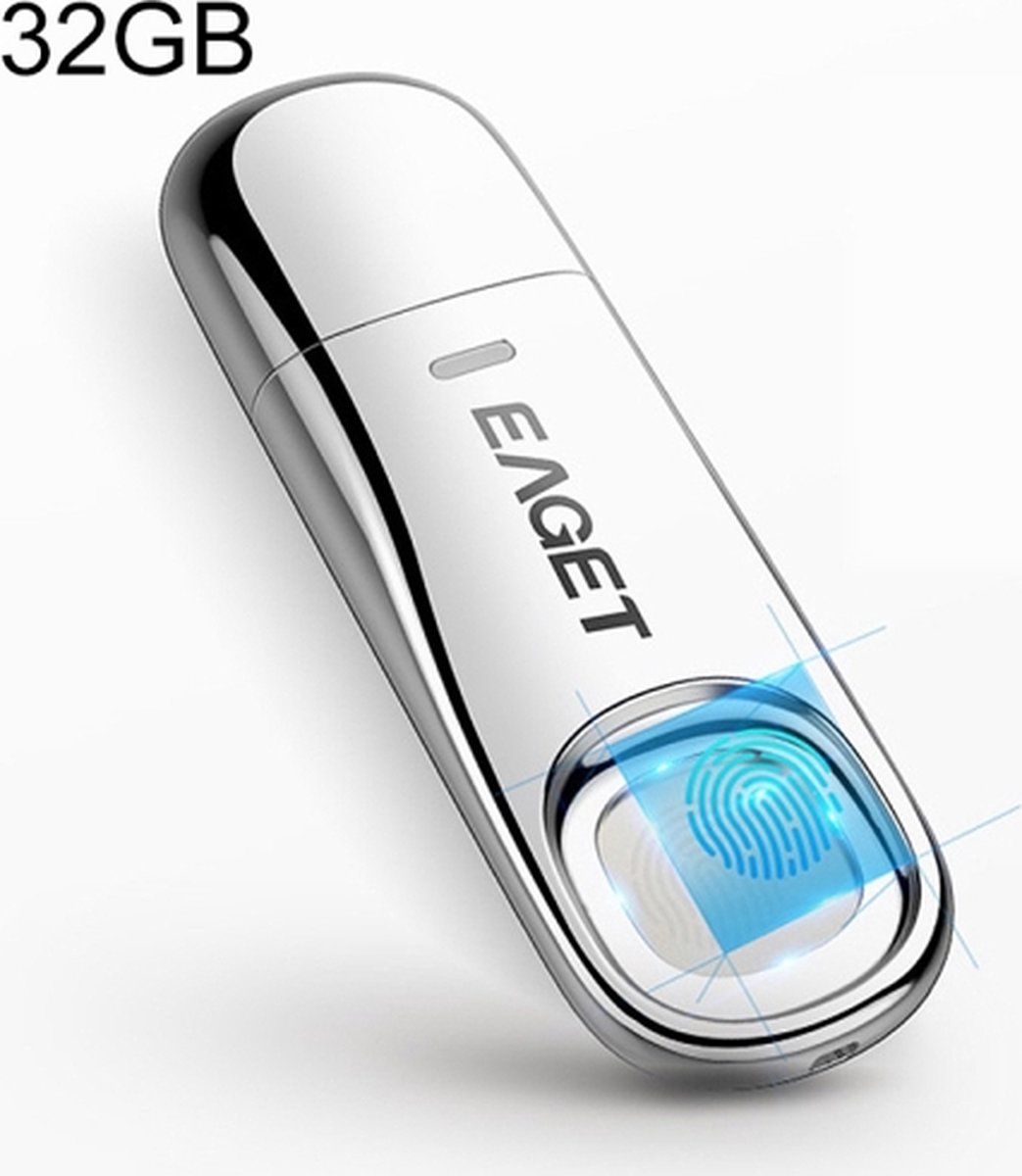 EAGET FU60 32G USB 3.0-interface Metal Flash U-schijf met vingerafdrukidentificatie