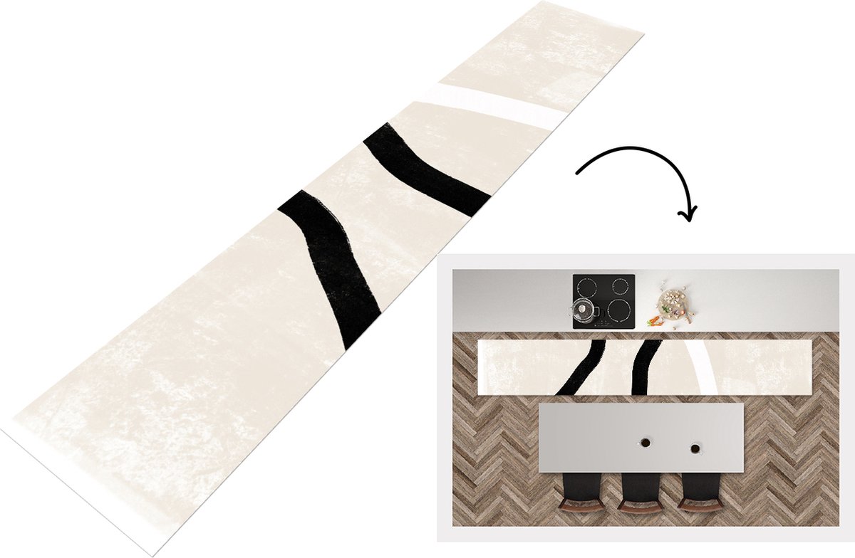 KitchenYeah Keukenloper - Loper keuken - Roze - Minimalisme - Design - 360x60 cm - Keukenloper vinyl Multicolor