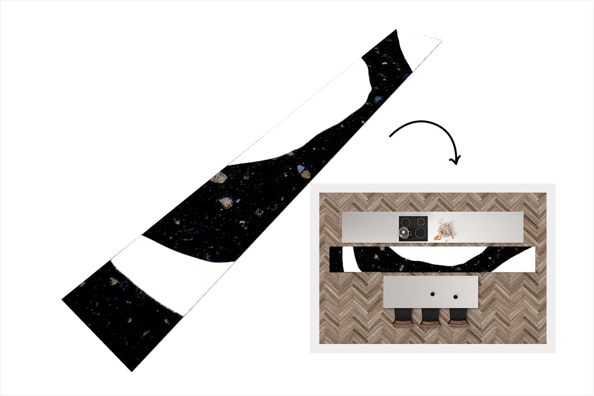 KitchenYeah Keukenloper - Loper keuken - Abstract - Minimalisme - Design - Keukenloper vinyl Multicolor
