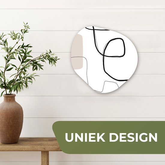 Décoration murale Organique - Décoration murale Plastique - Peinture Organique - Abstrait - Pastel - Minimalisme - 40x40 cm - Forme miroir asymétrique sur plastique