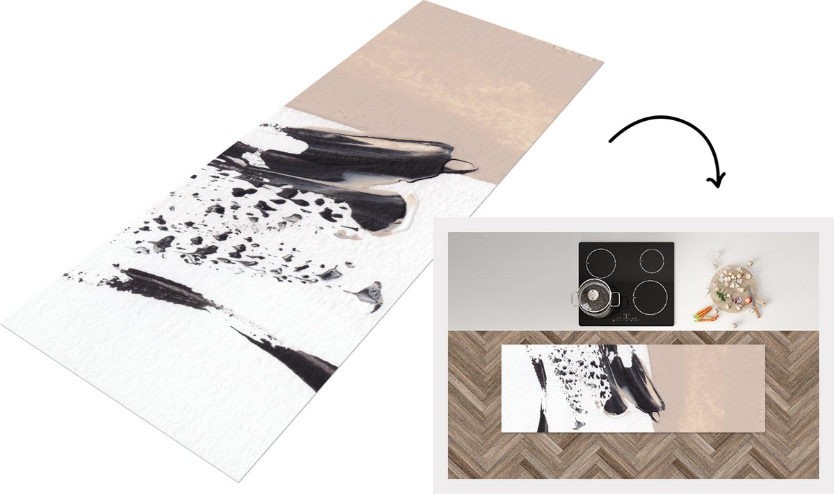 KitchenYeah Keukenloper - Loper keuken - Verf - Design - Abstract - Keukenloper vinyl Multicolor