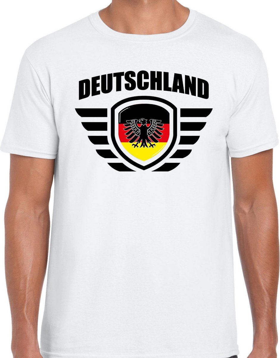 Deutschland landen / voetbal t-shirt - wit - heren - voetbal liefhebber M