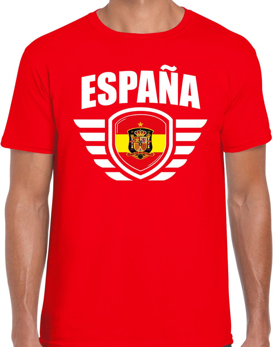 Espana landen / voetbal t-shirt - rood - heren - voetbal liefhebber S