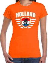 Holland landen / voetbal t-shirt - oranje - dames - voetbal liefhebber XS