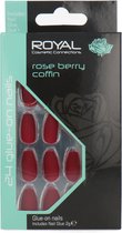Royal Coffin 24 Glue-On Nails - Rose Berry