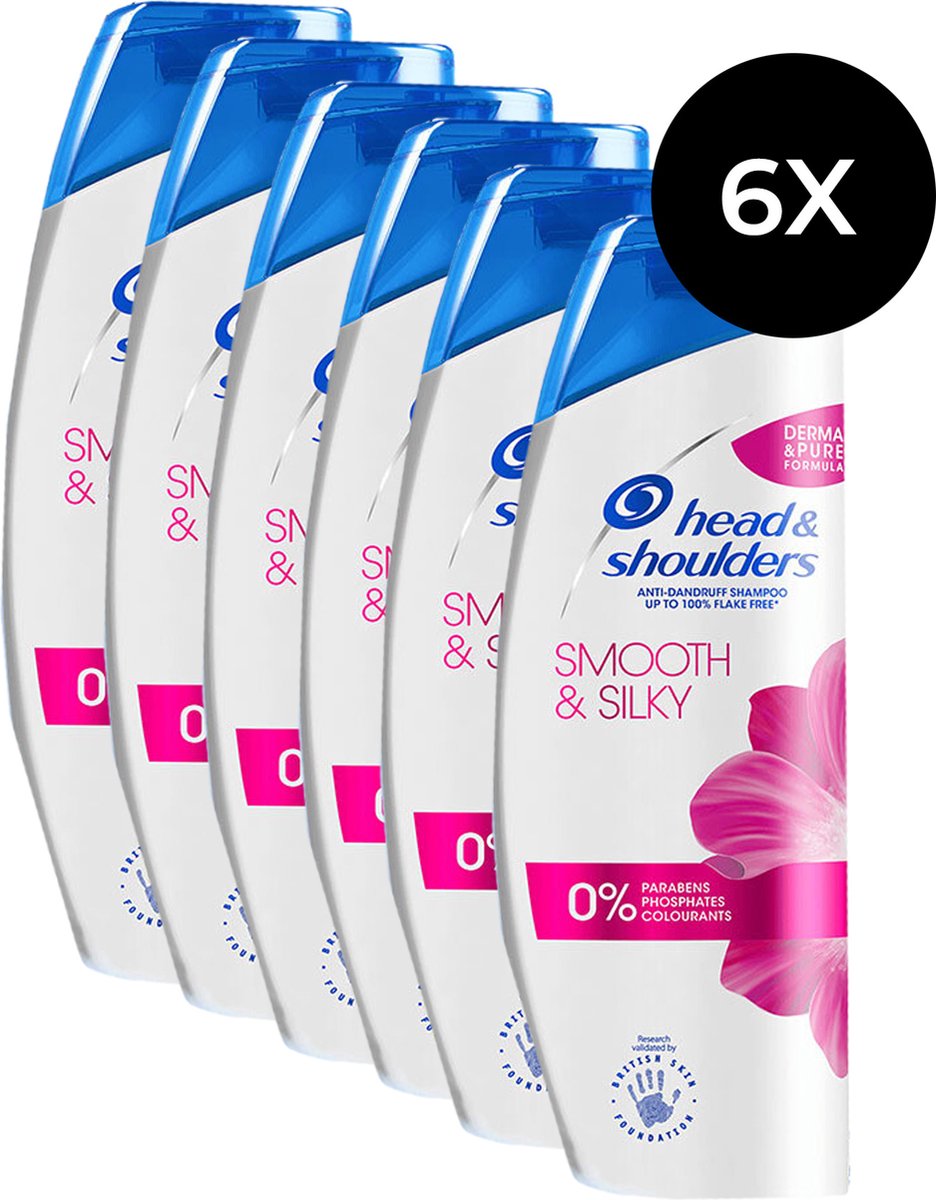 Head & Shoulders Shampoo - Smooth & Silky - 6 x 500 ml - Voordeelverpakking