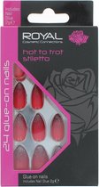 Royal 24 Stiletto Glue-On Nails - Hot To Trot