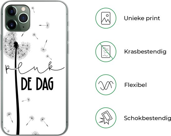 Coque iPhone 11 Pro Max - Citations - Carpe diem - Pissenlit - Siliconen