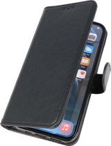 Galata Echt Lederen iPhone 14 Pro Handmade Hoesje - BookCase - Zwart