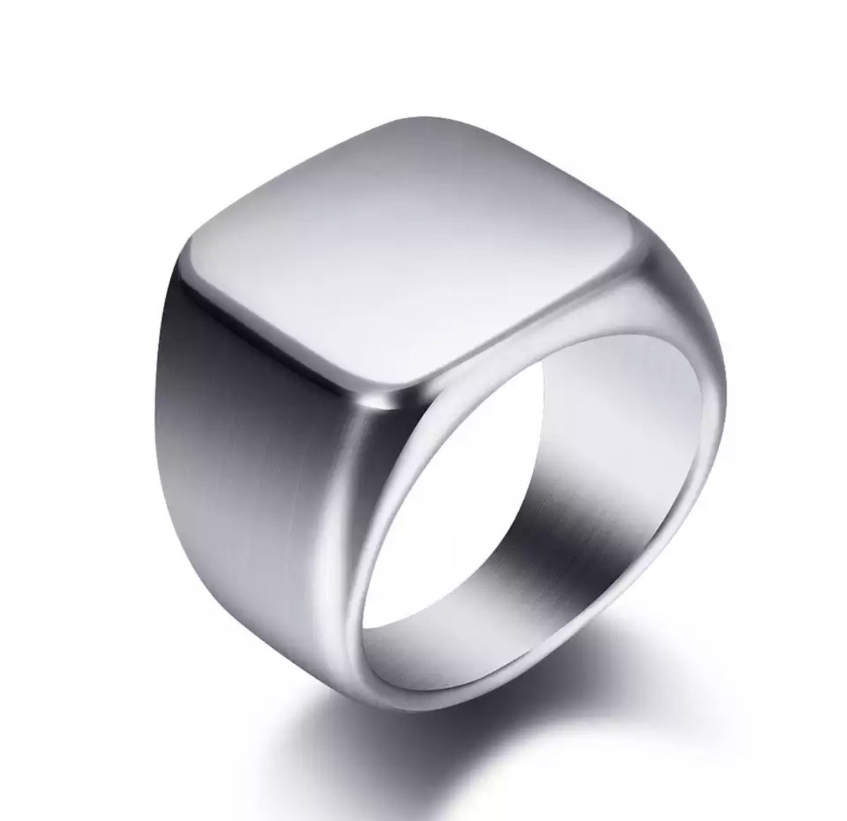 Zegelring Heren Zilver kleurig | 20mm | Ringen Mannen | Ring Heren | Vaderdag Cadeau | Heren Cadeautjes | Valentijn | Valentijnscadeau