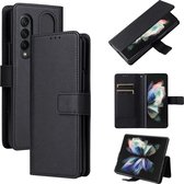 Bookcase Geschikt voor Samsung Galaxy Z Fold4 Zwart - portemonnee hoesje - ZT Accessoires