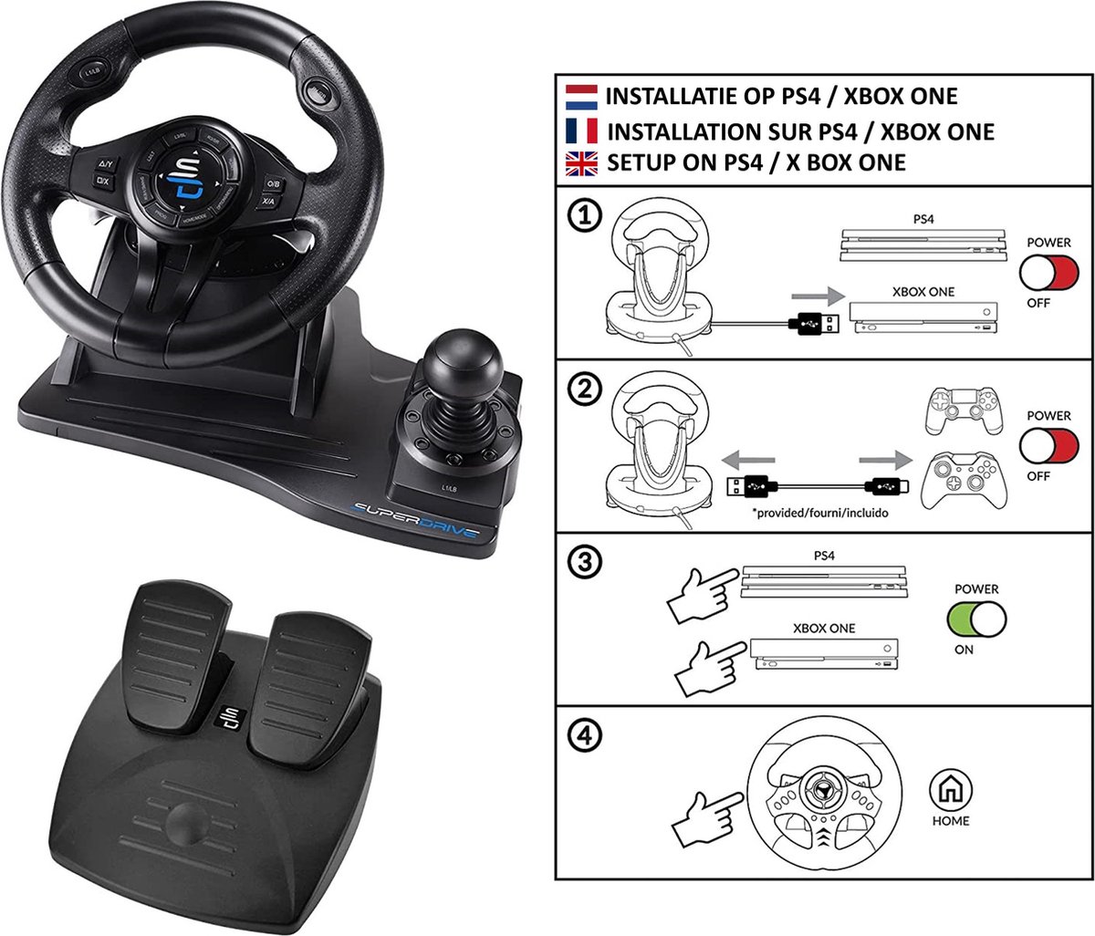 Volant + Pédalier Support racing pour PC, PS3, PS4 and Xbox One pour PC,  PS3, PS4 and Xbox One pour roues de course - Cdiscount